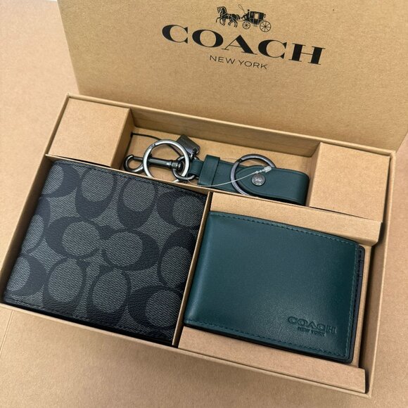 coach Boxed 3 In 1 Wallet Gift Set In Colorblock Signature Canvas c6790